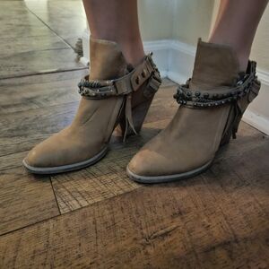 Dolce Vita Tan Studded Ankle Booties
